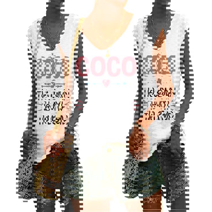 Coco Grandma Coco The Woman The Myth The Legend Women's Vneck Tank Top