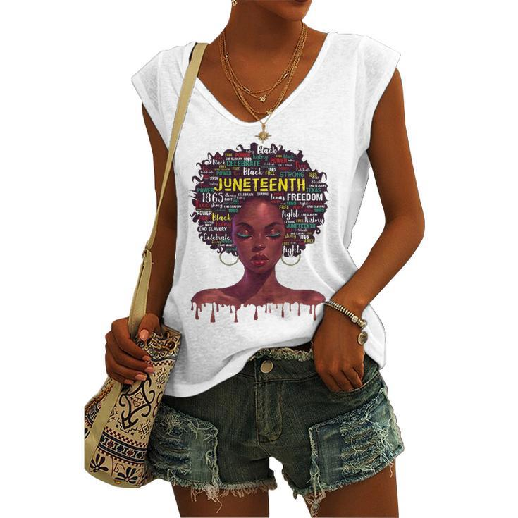 Juneteenth S For Afro Beautiful Black Pride 2022 African American Women's V-neck Tank Top