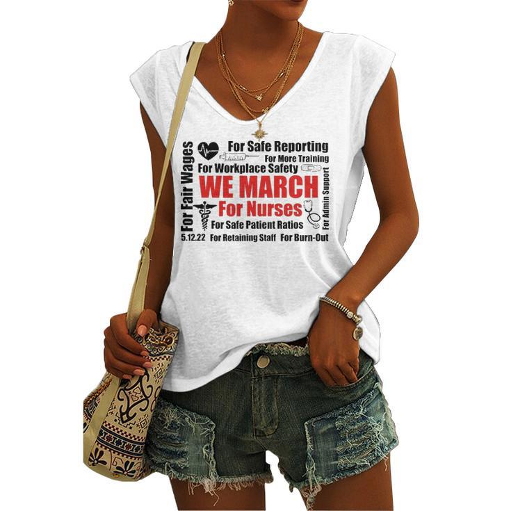 We March For Nurses Rn Nurse Million Nurse March Women's V-neck Tank Top