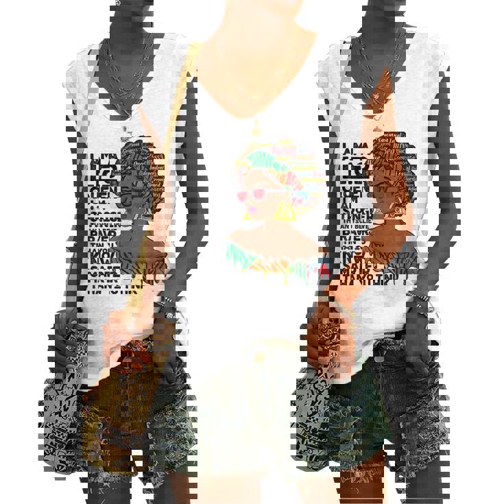 Proud Afro Leo Queen July August Birthday Leo Zodiac Sign Women's Vneck Tank Top