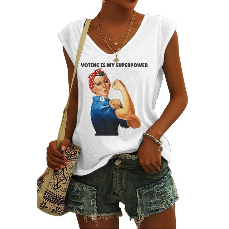 Voting Is My Superpowerfeminist Rights Women's V-neck Tank Top
