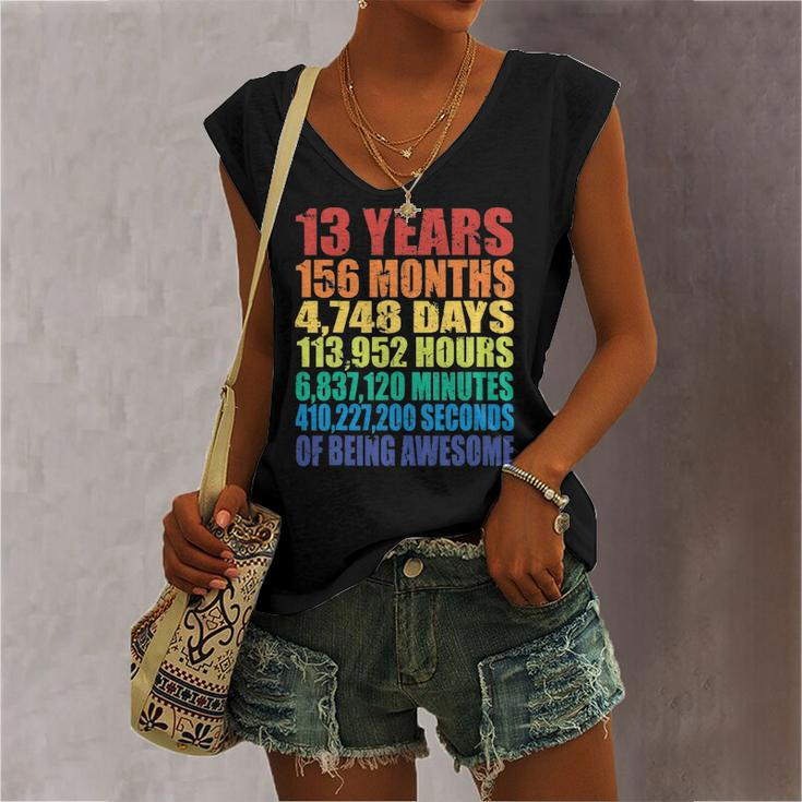 13Th Birthday For Boys & Girls 13 Years Of Being Awesome Women's V-neck Tank Top