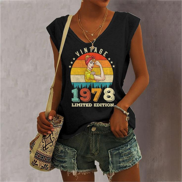 44Th Birthday 1978 Limited Edition Vintage 44 Years Old Women's V-neck Tank Top
