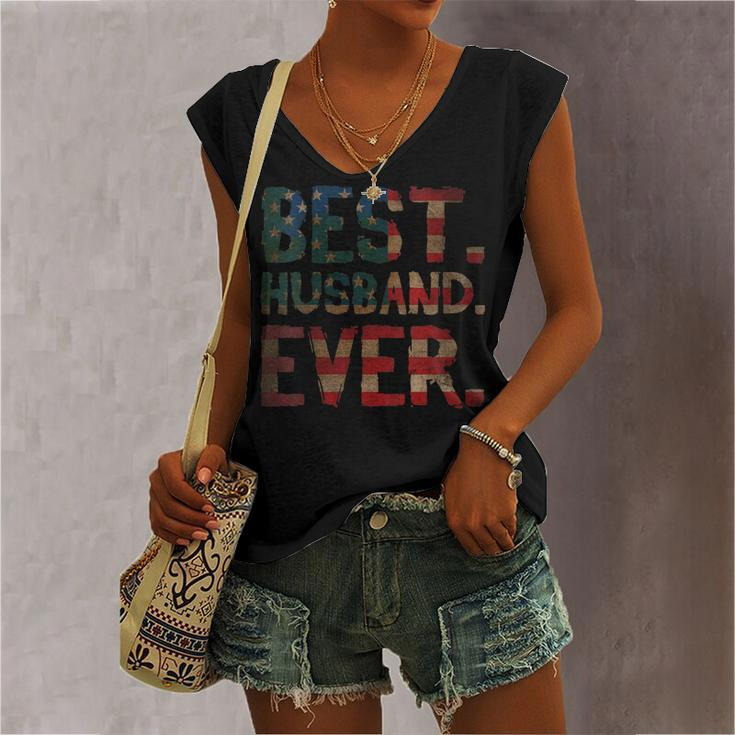 Womens 4Th Of July Fathers Day Usa Dad - Best Husband Ever Women's Vneck Tank Top