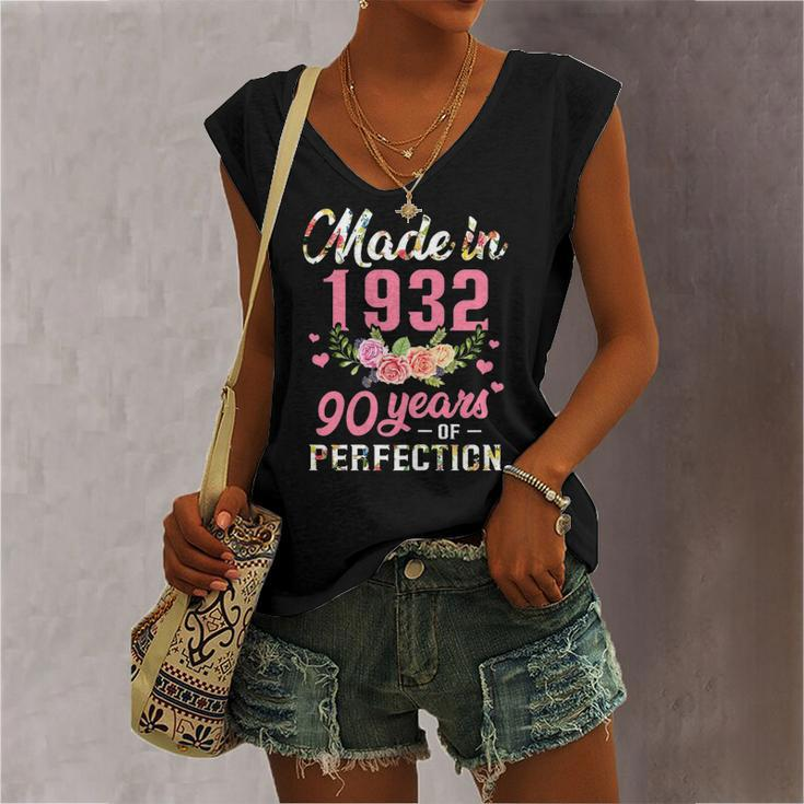 90Th Birthday Made In 1932 90 Years Of Perfection Women's V-neck Tank Top