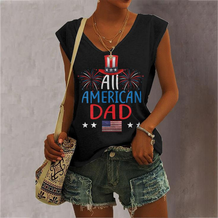 Womens All American Dad 4Th Of July Matching Family Patriotic Women's Vneck Tank Top
