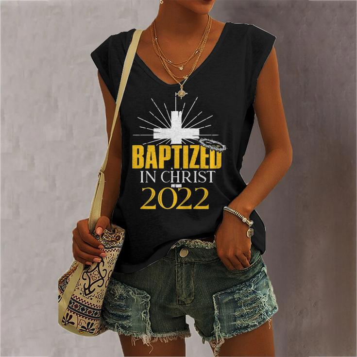 Baptized In Christ 2022 Christian Tee Baptism Faith Women's V-neck Tank Top