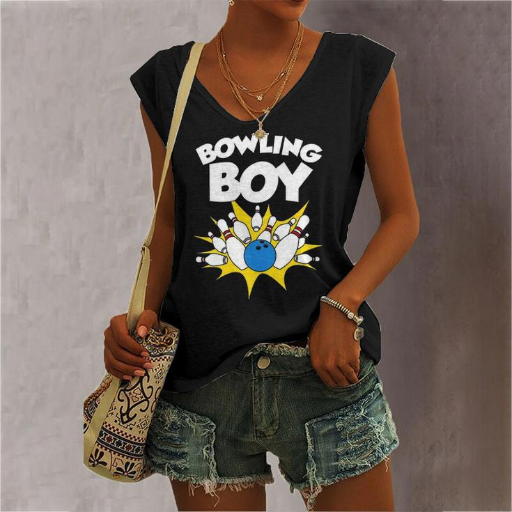 Bowling For Cool Bowler Boys Birthday Party Women's V-neck Tank Top