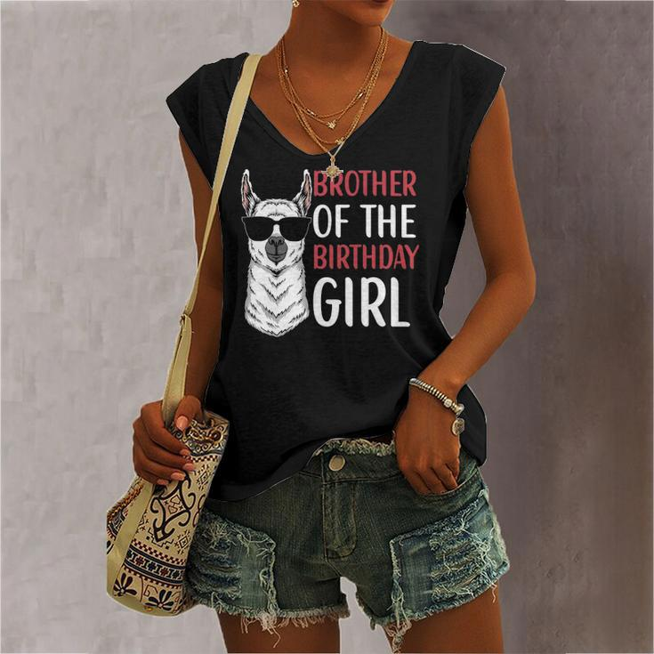 Brother Of The Birthday Girl Matching Birthday Outfit Llama Women's V-neck Tank Top