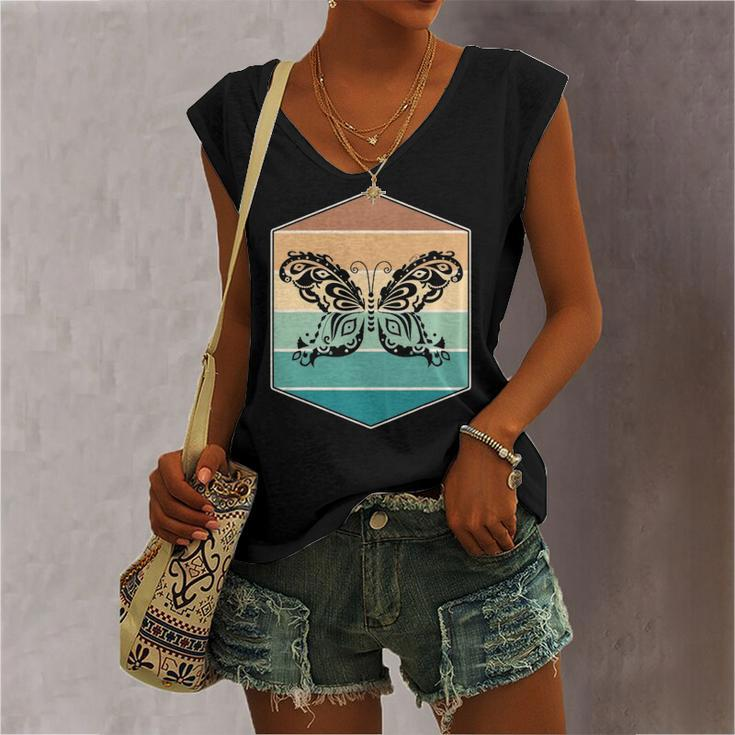 Caterpillar Butterfly Insect Butterfly Women's V-neck Tank Top