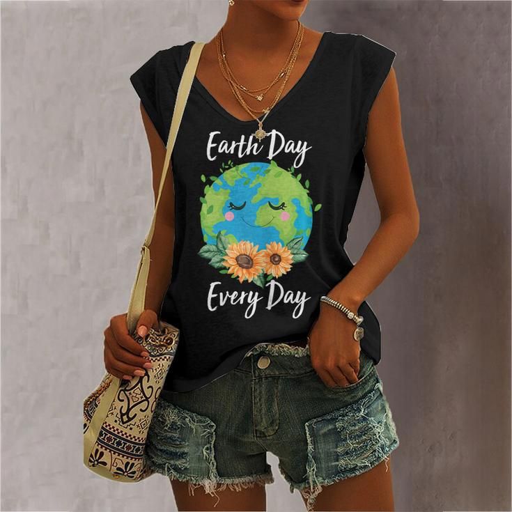Cool Earth Day Sunflower Quote Earth Day For Kids Women's Vneck Tank Top