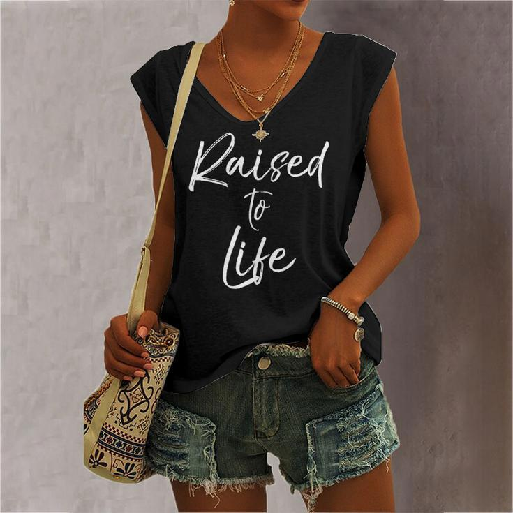 Cute Christian Baptism For New Believers Raised To Life Women's V-neck Tank Top