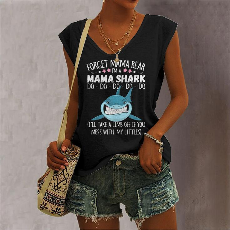 Forget Mama Bear Im A Mama Shark Novelty Women's V-neck Tank Top