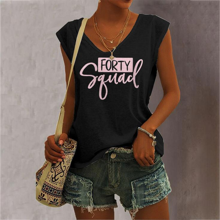 Womens Forty Squad Forty Af Dad Mom 40Th Birthday Matching Outfits Women's Vneck Tank Top