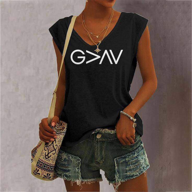 God Is Greater Than The Highs And Lows Christian Faith Women's V-neck Tank Top
