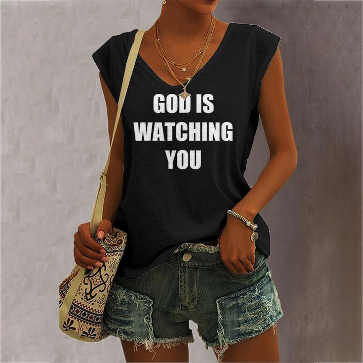 God Is Watching You Christian Women's V-neck Tank Top