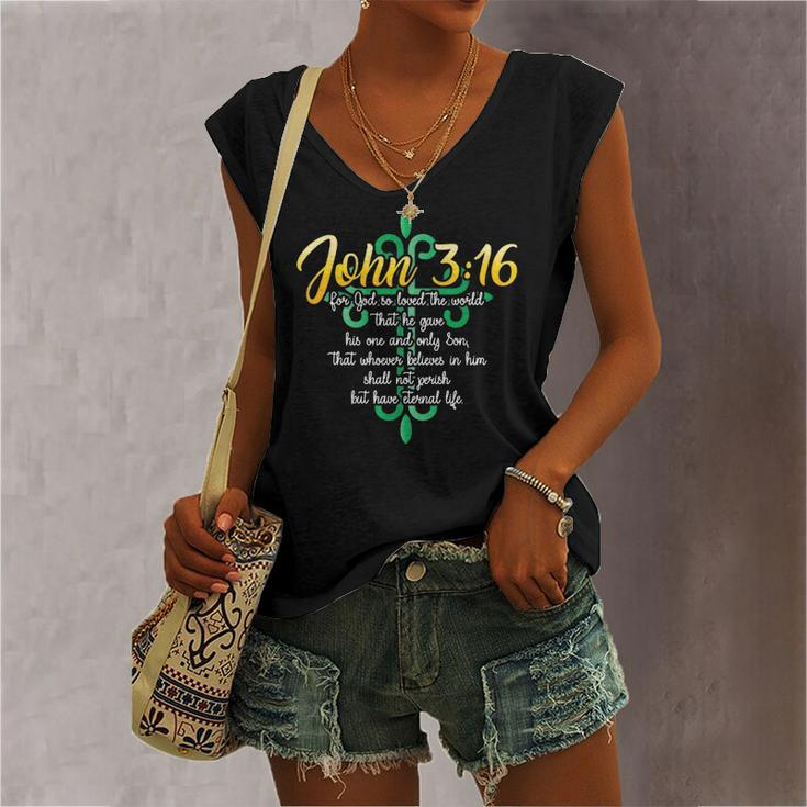 John 316 For God So Loved The World Christian Women's V-neck Tank Top