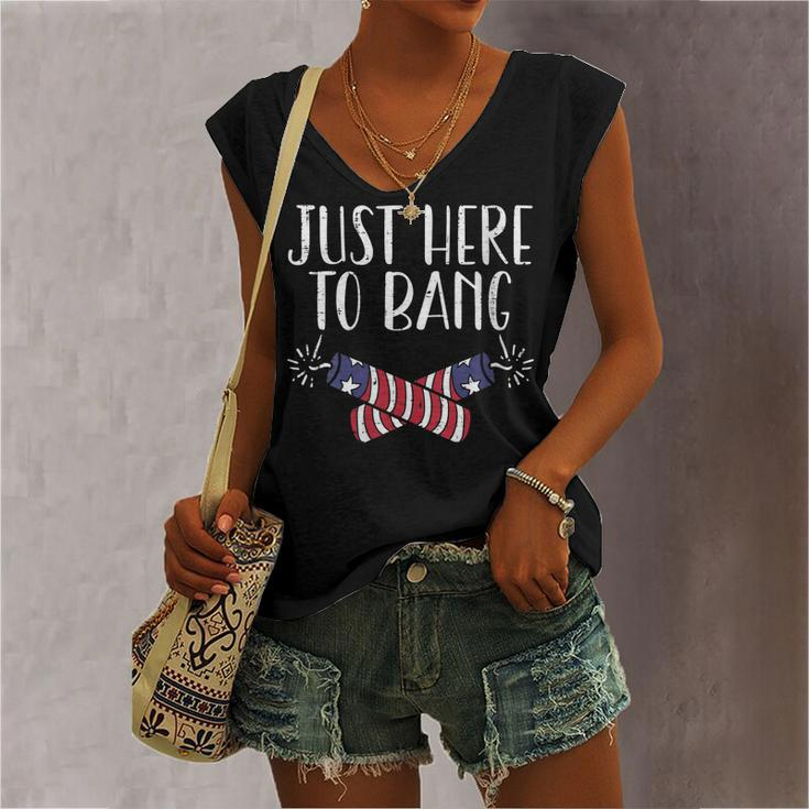 Womens Just Here To Bang Naughty Adult 4Th Of July Men Women Women's Vneck Tank Top