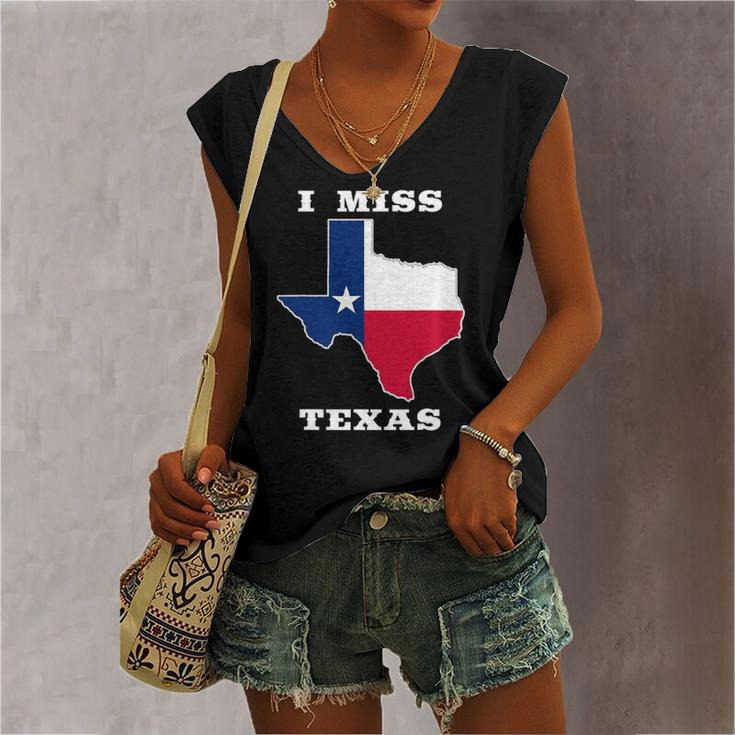 I Miss Texas Texas Flag Women's V-neck Tank Top