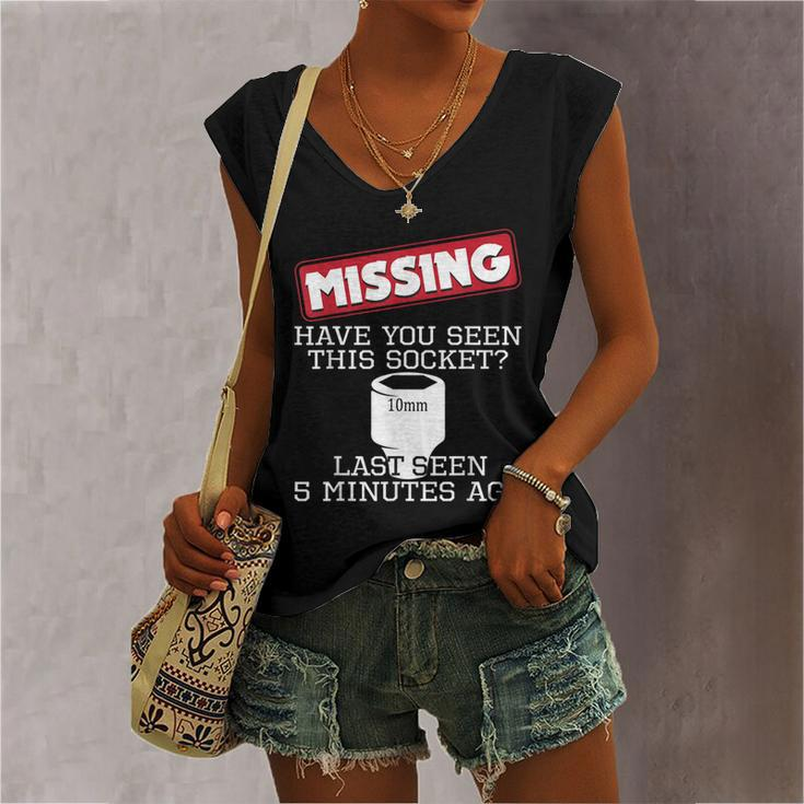 Missing Have You Seen This Socket Funny Race Car Enthusiast Women's V-neck Casual Sleeveless Tank Top