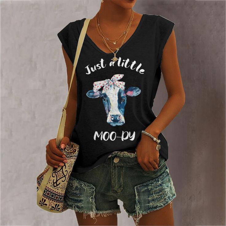 Moody Cow Lovers Farm Clothes Cowgirl Women's V-neck Casual Sleeveless Tank Top