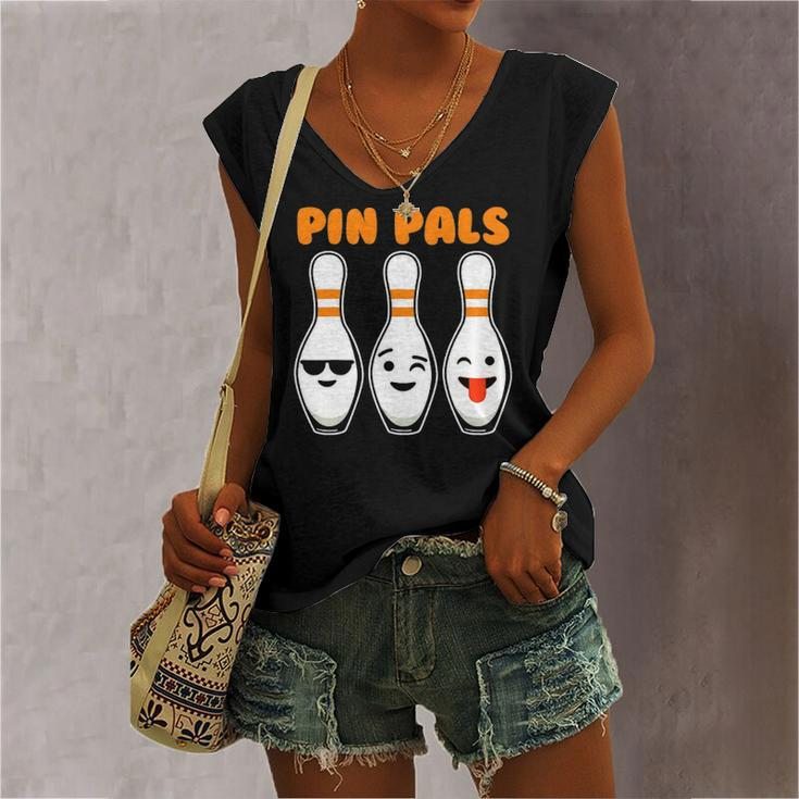 Pin Pals Cute Bowling Women's V-neck Tank Top
