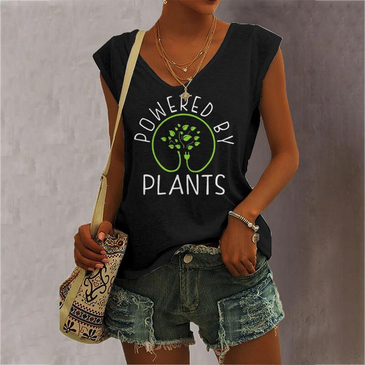 Powered By Plants Vegan Vegetarian Women's V-neck Tank Top