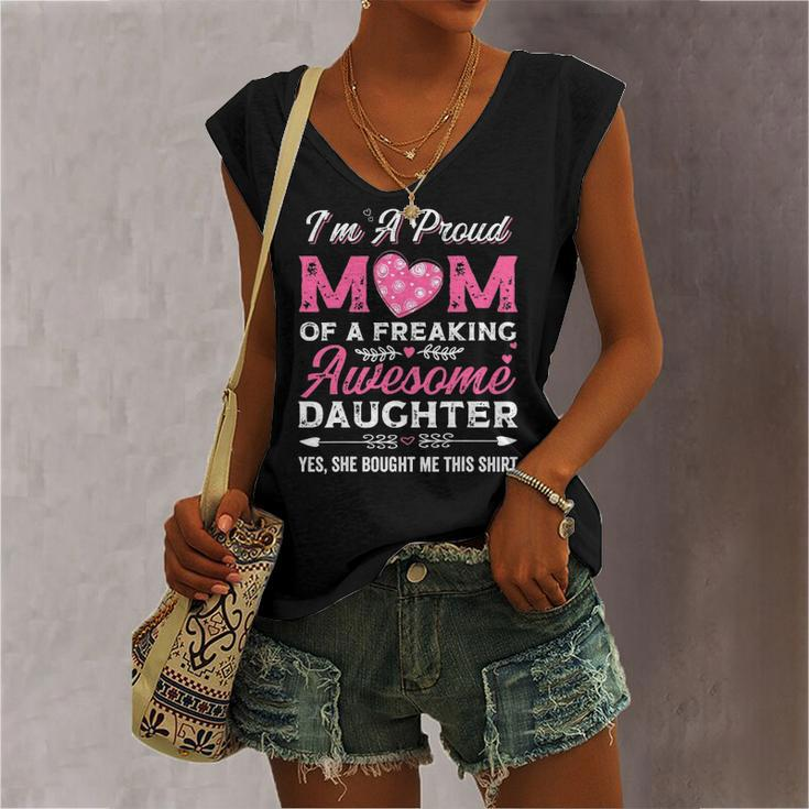 Im A Proud Mom Of A Freaking Awesome Daughter Women's V-neck Tank Top