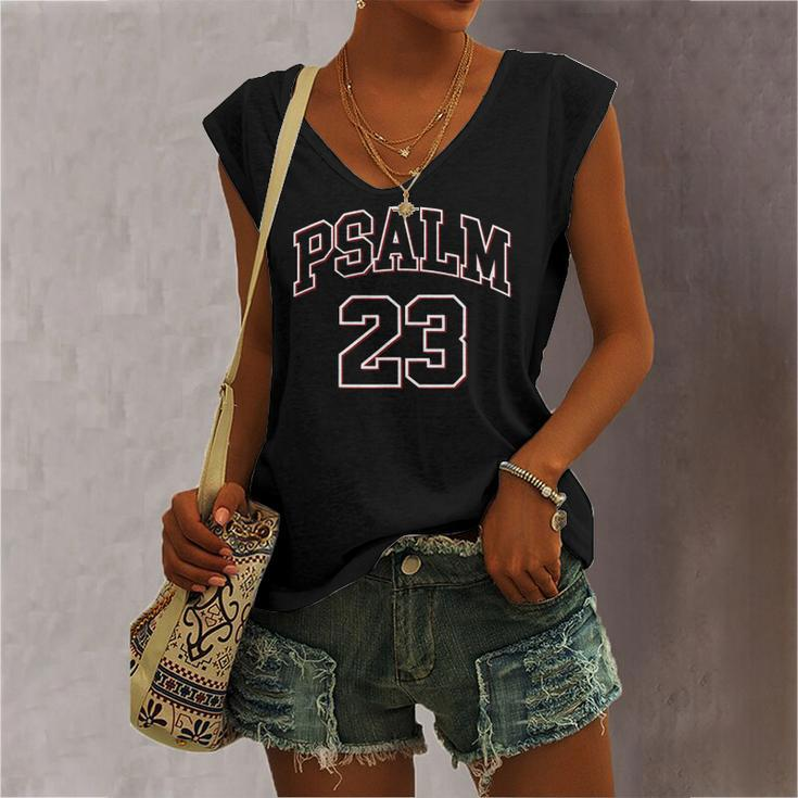 Psalm 23 Retro Sneakerhead Christian Bible Jesus Women's V-neck Tank Top