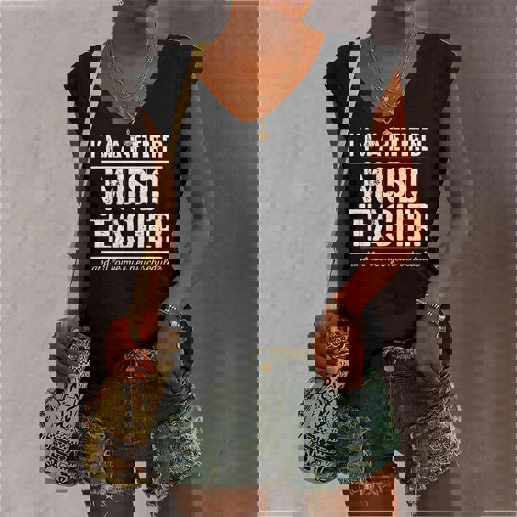 Retired Music Teacher Schedule 1 Music Teacher Women's V-neck Tank Top