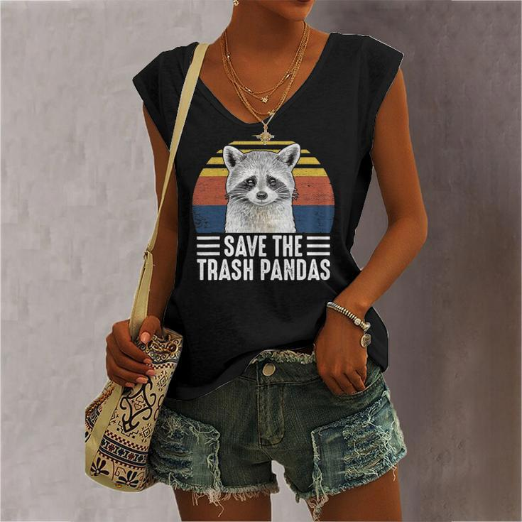 Save The Trash Panda Raccoon Lover Women's V-neck Tank Top