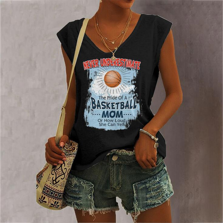Never Underestimate The Pride Of A Basketball Mom Women's V-neck Tank Top