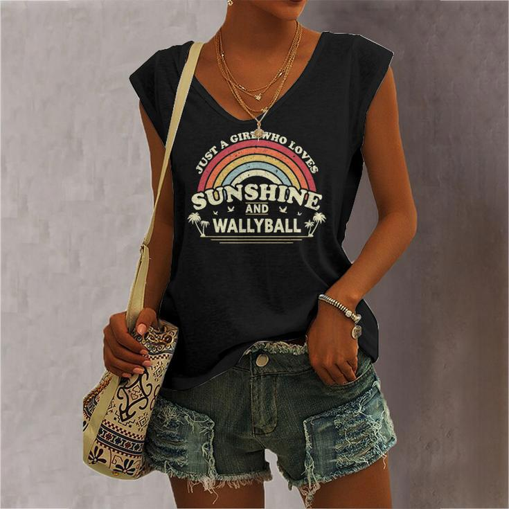 Wallyball A Girl Who Loves Sunshine And Wallyball Women's V-neck Tank Top