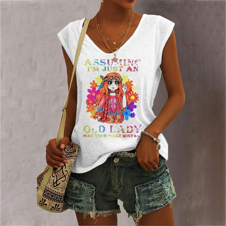 Assuming Im Just An Old Lady Hippie Women's V-neck Tank Top