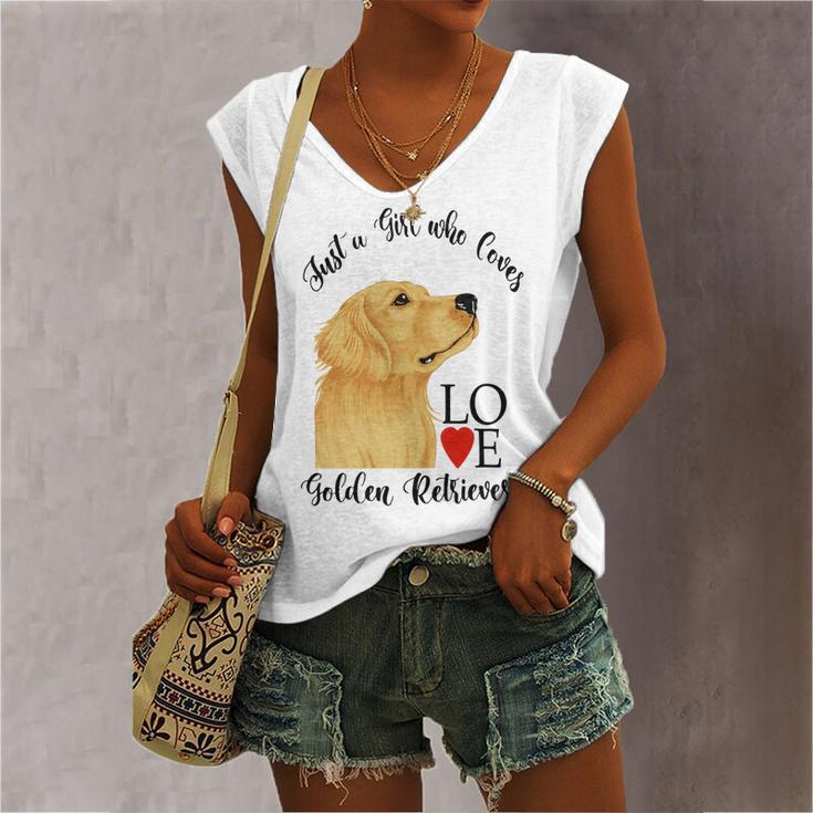 Copy Of Justagirlwholovesgoldenretrievers Women's V-neck Casual Sleeveless Tank Top