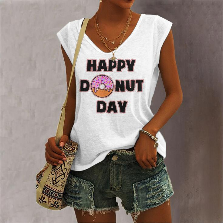 Donut For And Happy Donut Day Women's V-neck Tank Top