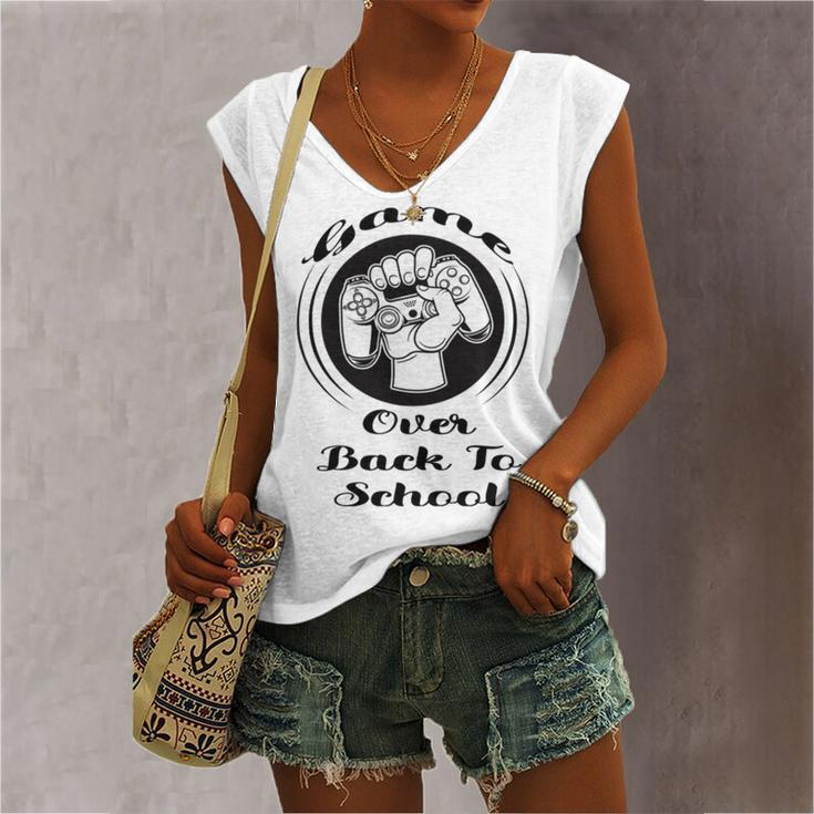 Game Over Back To School Women's V-neck Casual Sleeveless Tank Top