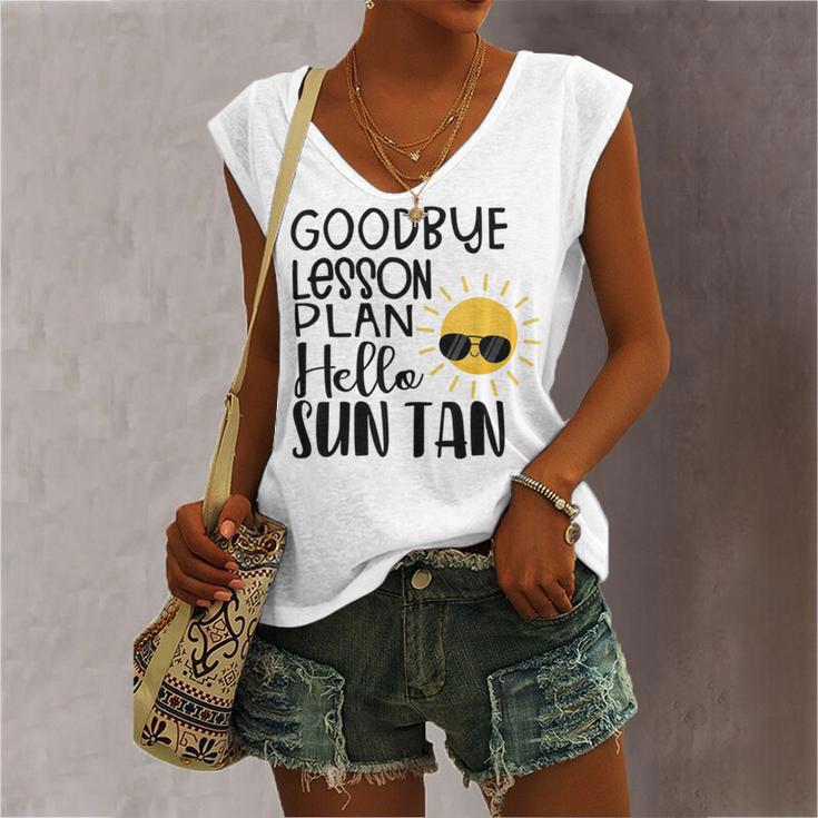 Good Bye School Hello Summer Women's V-neck Casual Sleeveless Tank Top