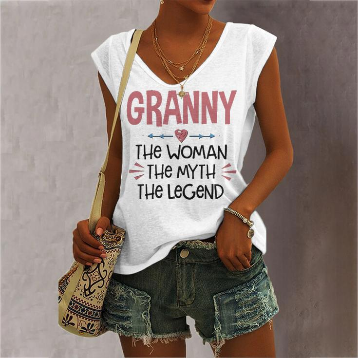 Granny Grandma Granny The Woman The Myth The Legend Women's Vneck Tank Top