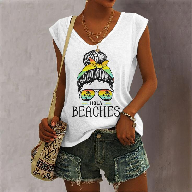 Hola Beaches Beach Vacation Summer For Women's V-neck Tank Top
