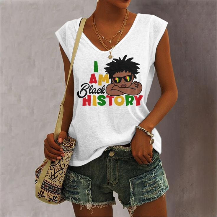 I Am Black History For Kids Boys Black History Month Women's V-neck Casual Sleeveless Tank Top