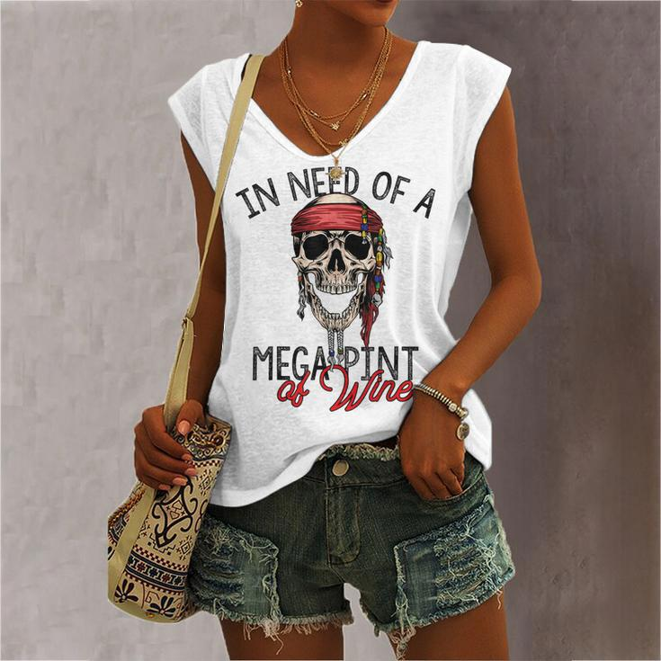 In Need Of A Mega Pint Of Wine Women's V-neck Casual Sleeveless Tank Top
