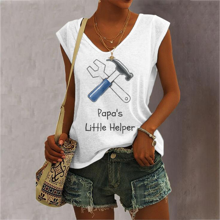 Papas Little Helper Handy Tools Women's V-neck Tank Top