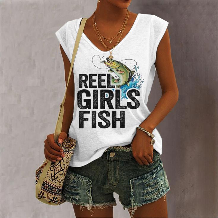 Reel Girl Fish Women's V-neck Casual Sleeveless Tank Top