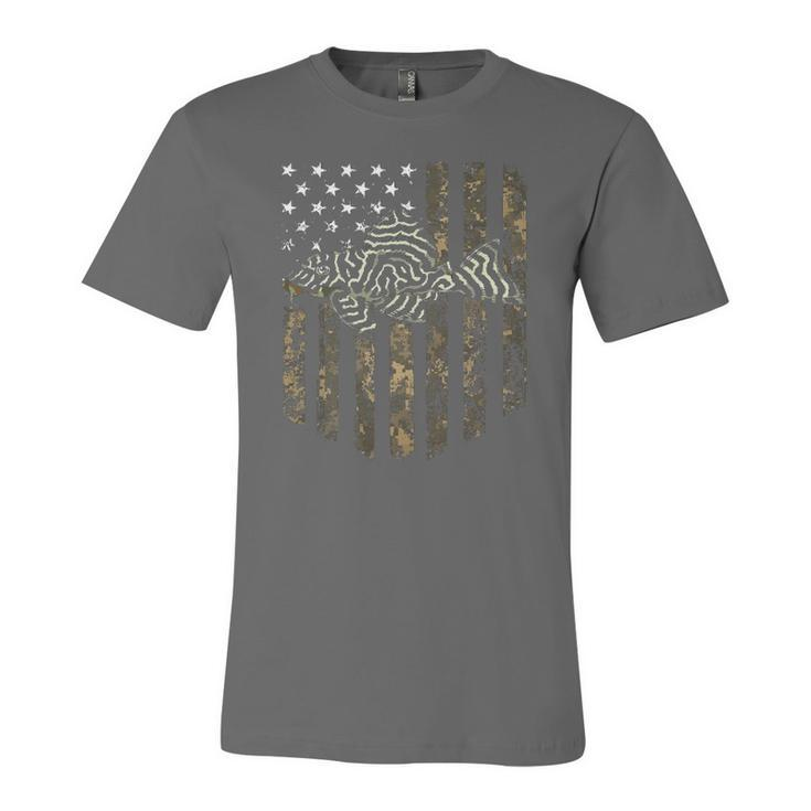 Camo American Flag Tiger Plecos 4Th Of July Aquarium Fish Jersey T-Shirt