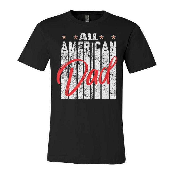 All American Dad Retro 4Th Of July Cool & Funny Melanin Art  Unisex Jersey Short Sleeve Crewneck Tshirt