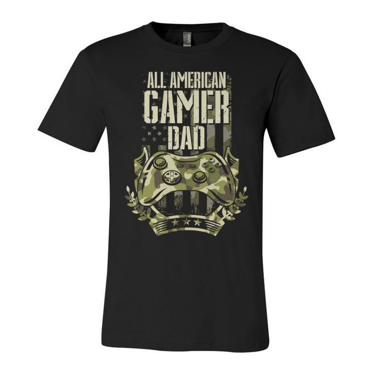 All American Gamer Dad 4Th Of July Independence Day Gaming   Unisex Jersey Short Sleeve Crewneck Tshirt
