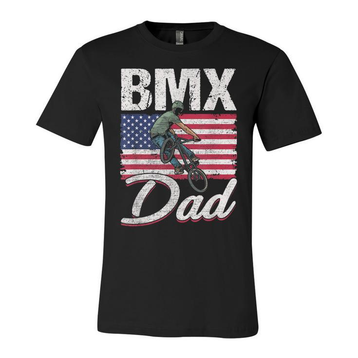 American Flag Bmx Dad Fathers Day  Funny 4Th Of July  Unisex Jersey Short Sleeve Crewneck Tshirt
