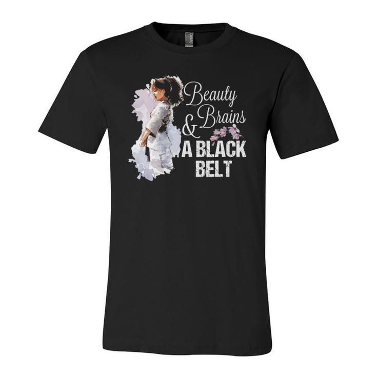 Beauty Brains And A Black Belt Martial Arts Karate Judo Thai Jersey T-Shirt