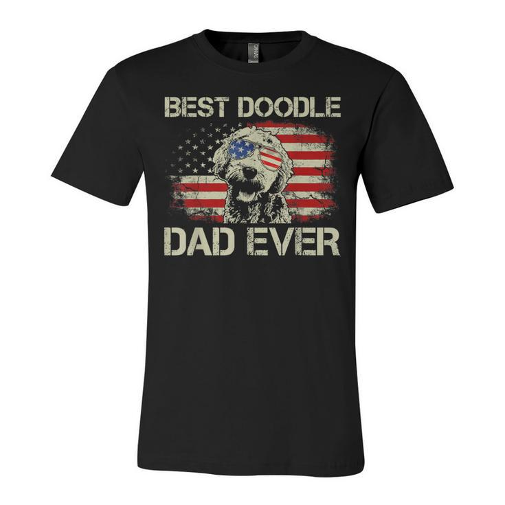 Best Doodle Dad Ever  Goldendoodle 4Th Of July Gift  Unisex Jersey Short Sleeve Crewneck Tshirt